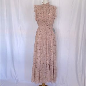 NWT Melloday Floral Print Mock Neck Maxi Dress L